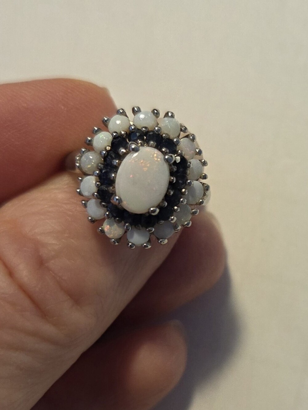 Sapphire and Opal Ring - Picture 2 of 3